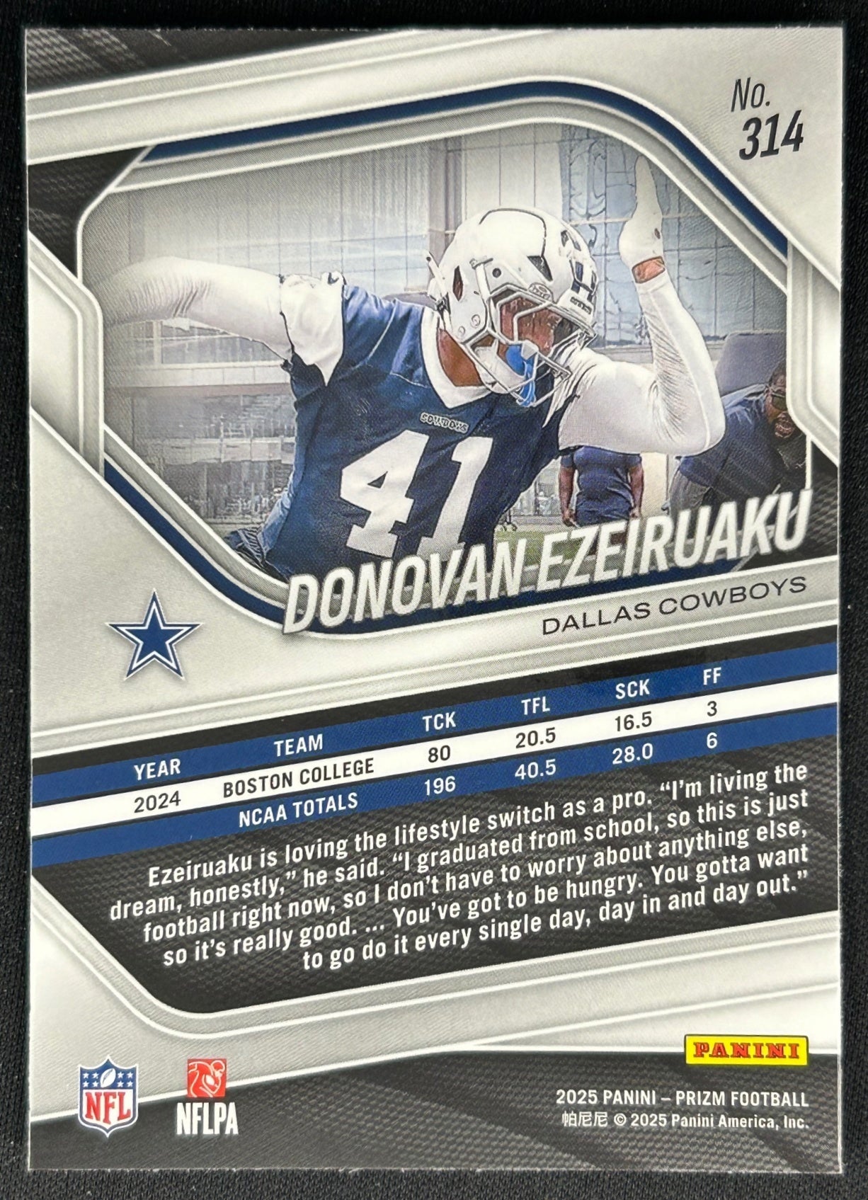 Donovan Ezeiruaku 2025 Prizm Cowboys Sports Trading Cards