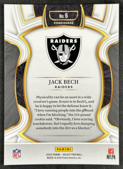 Jack Bech 2025 Select Concourse Raiders Sports Trading Card