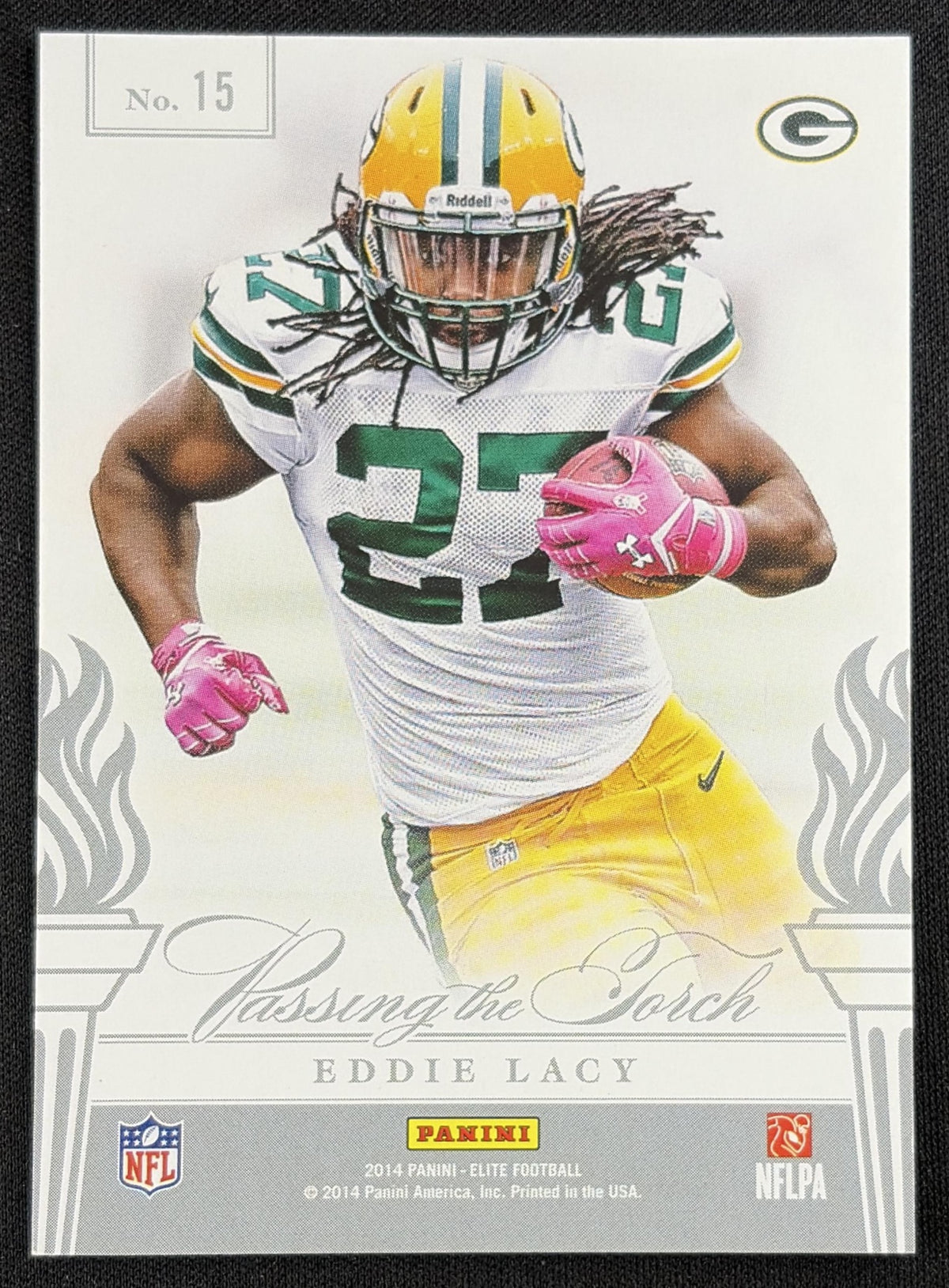 Ahman Green Eddie Lacy 2014 Panini Elite Passing the Torch Silver Packers - Back