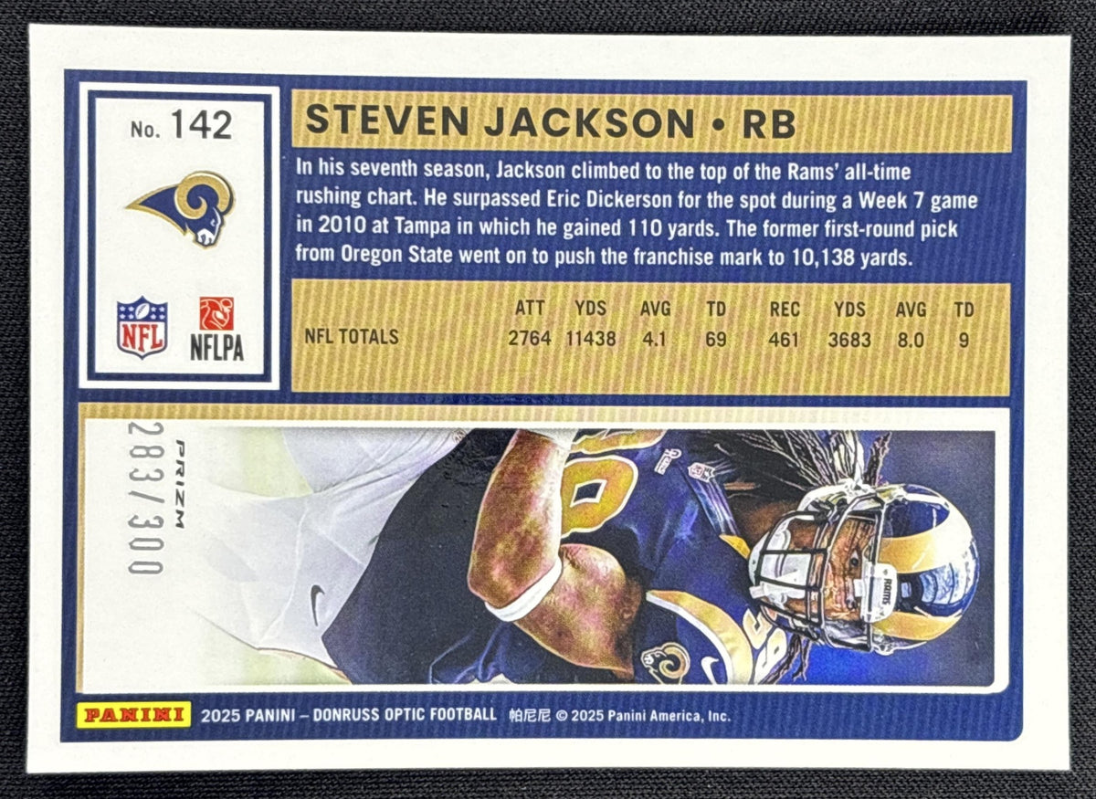 Steven Jackson 2025 Panini Donruss Optic Wave Prizm /300 Rams