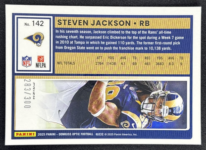 Steven Jackson 2025 Panini Donruss Optic Wave Prizm /300 Rams