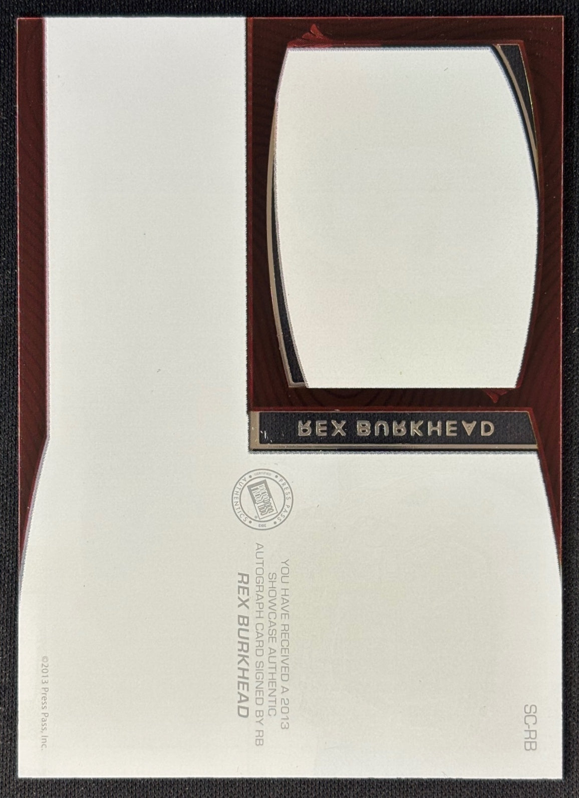 Rex Burkhead 2013 Showcase Blue /50 sports trading card