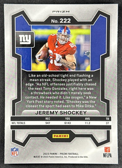 Jeremy Shockey 2023 Panini Prizm Green Wave Giants Sports Trading Cards