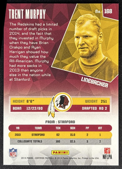 Trent Murphy 2014 Panini Certified /999 Redskins back