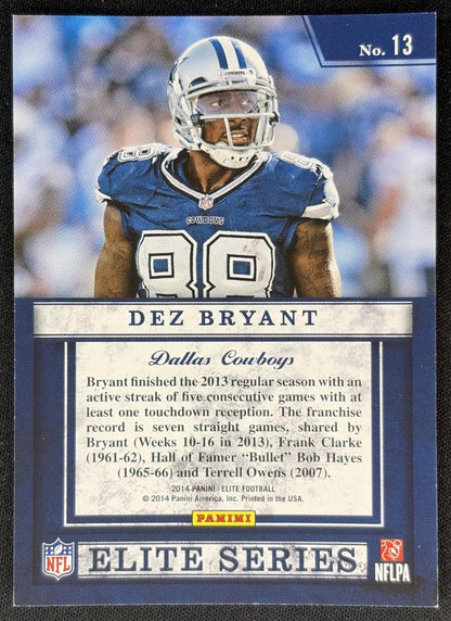 Dez Bryant 2014 Panini Elite Series Silver Cowboys - Back