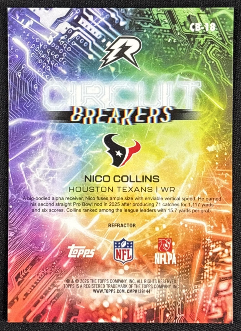 Nico Collins 2025 Topps Resurgence Circuit Breakers Refractor Texans