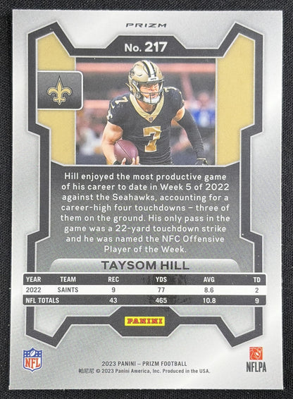 Taysom Hill 2023 Panini Prizm Orange Ice Saints Sports Trading Card