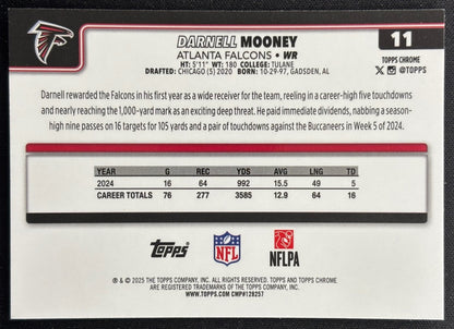 Darnell Mooney 2025 Topps Chrome RayWave Refractor Falcons Sports Trading Cards