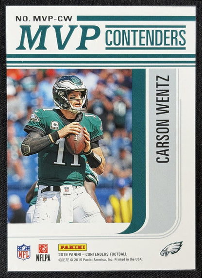 Carson Wentz 2019 Panini Contenders MVP Eagles