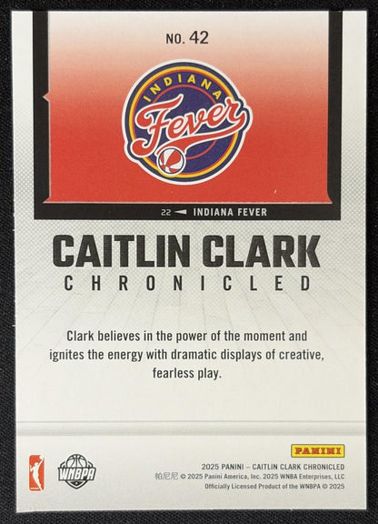 Caitlin Clark 2025 Panini Chronicled WNBA Fever 42 Sports Trading Card
