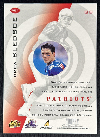 Drew Bledsoe 1997 Pinnacle Trophy Collection Patriots back