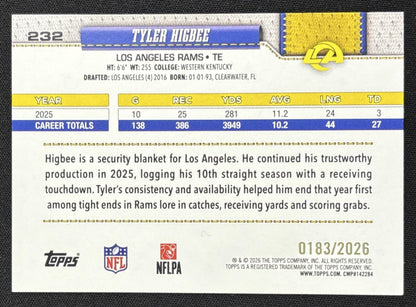 Tyler Higbee 2026 Topps Gold /2026 Rams