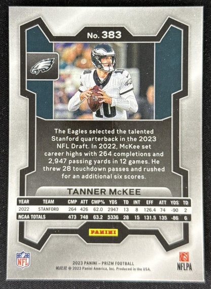 Tanner McKee 2023 Panini Prizm Eagles Sports Trading Card