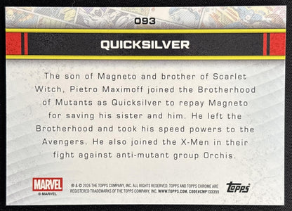 Quicksilver 2026 Topps Chrome Marvel Comics