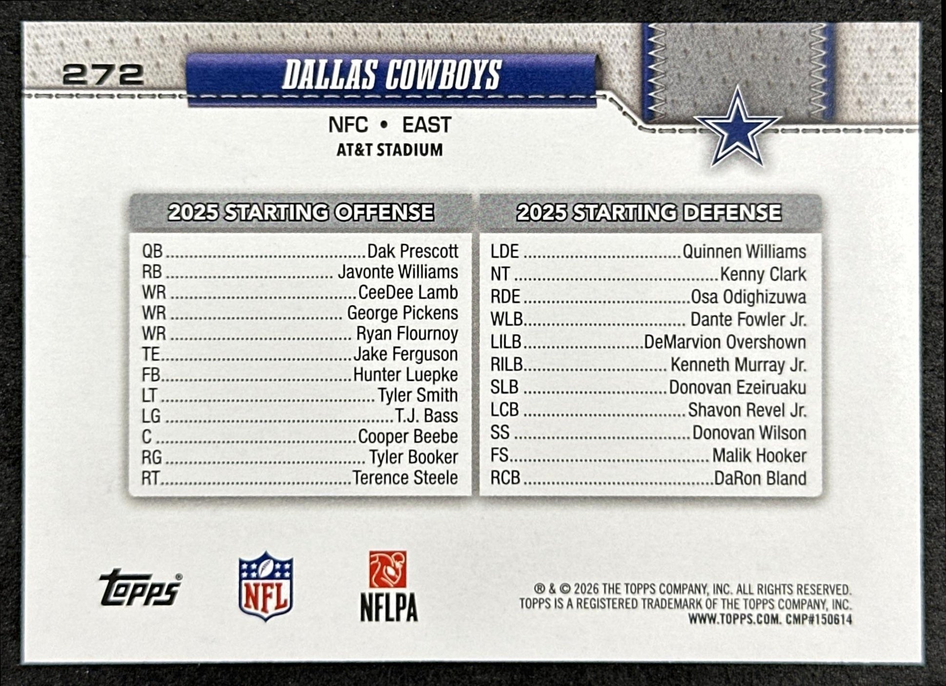 Dallas Cowboys 2026 Flagship Cowboys Sports Trading Cards