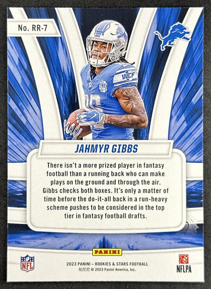 Jahmyr Gibbs 2023 Panini Rookies & Stars Rookie Rush Lions Sports Trading Card