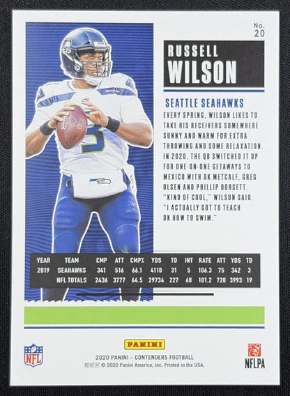 Russell Wilson 2020 Panini Contenders Playoff Ticket /199 Seahawks