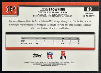 Jake Browning 2025 Topps Chrome Bengals