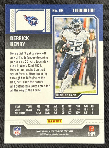 Derrick Henry 2023 Panini Contenders Playoff Ticket /199 Titans Sports Trading Card