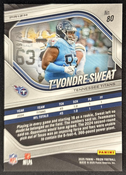 T'Vondre Sweat 2025 Panini Prizm Kangaroo /61 Titans back