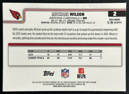 Michael Wilson 2025 Topps Chrome Cardinals Sports Trading Cards
