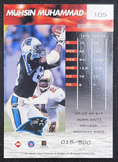 Muhsin Muhammad 1999 Collector's Edge Fury Gold Ingot Panthers