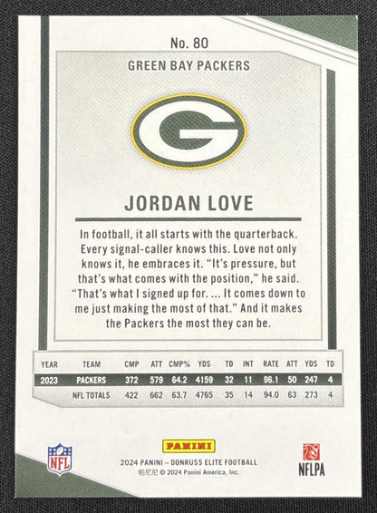 Jordan Love 2024 Panini Donruss Elite Maroon /249 Packers