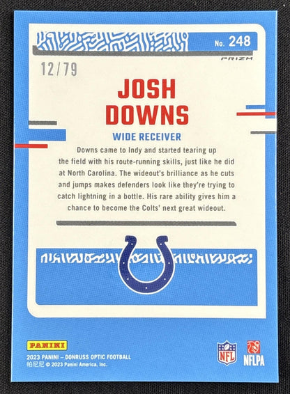 Josh Downs 2023 Panini Donruss Optic Orange Scope Prizm /79 Colts