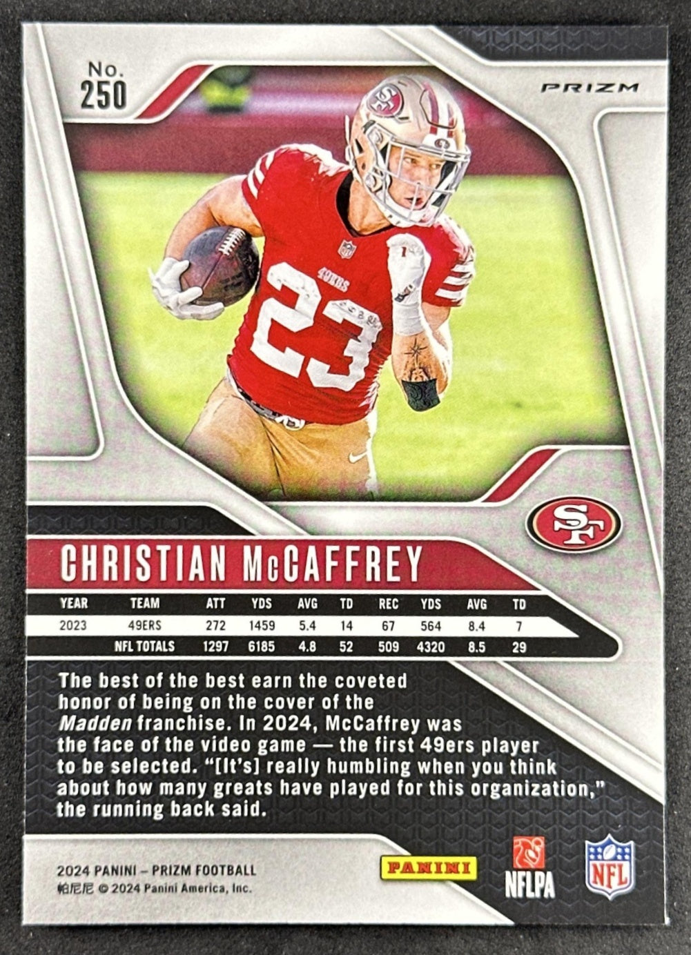 Christian McCaffrey 2024 Panini Prizm Green Wave 49ers Sports Trading Cards