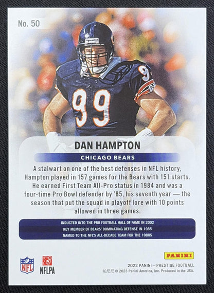 Dan Hampton 2023 Panini Prestige Xtra Points Red /599 Bears back
