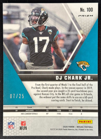DJ Chark Jr. 2020 Mosaic Prizm White /25 Jaguars Sports Trading Cards