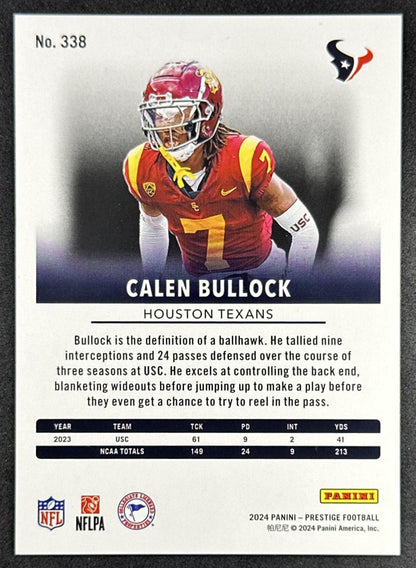 Calen Bullock 2024 Panini Prestige Red Xtra Points /999 Texans Sports Trading Card