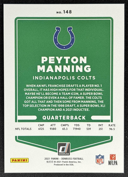 Peyton Manning 2021 Panini Donruss Press Proof Premium Colts