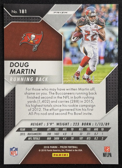 Doug Martin 2016 Panini Prizm Orange /299 Buccaneers