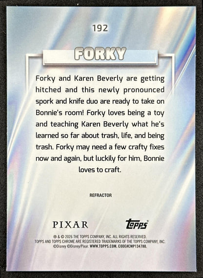 Forky 2026 Topps Chrome Disney Refractor Toy Story 4 Back