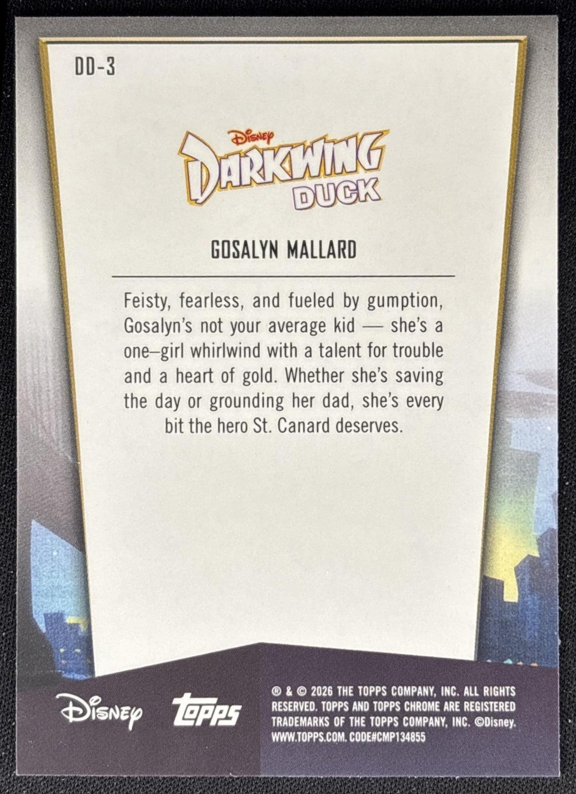 Gosalyn Mallard 2026 Topps Chrome Disney Darkwing Duck 35th Anniversary back