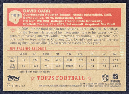 David Carr 2006 Topps Heritage Chrome /1952 Texans