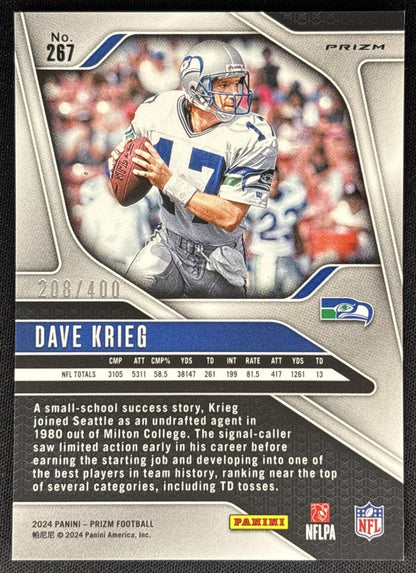 Dave Krieg 2024 Panini Prizm Pandora /400 Seahawks Sports Trading Cards