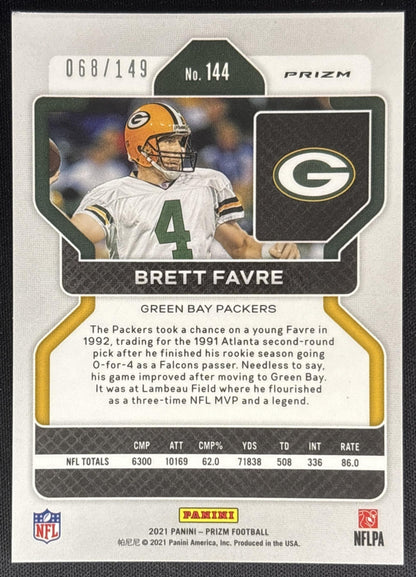 Brett Favre 2021 Panini Prizm Red Wave /149 Packers Sports Trading Cards