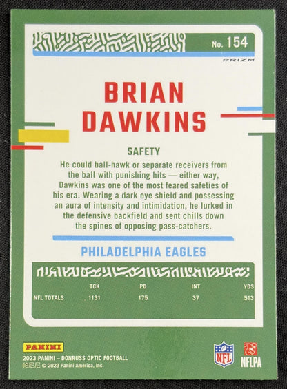 Brian Dawkins 2023 Panini Donruss Optic Holo Prizm Eagles - Back