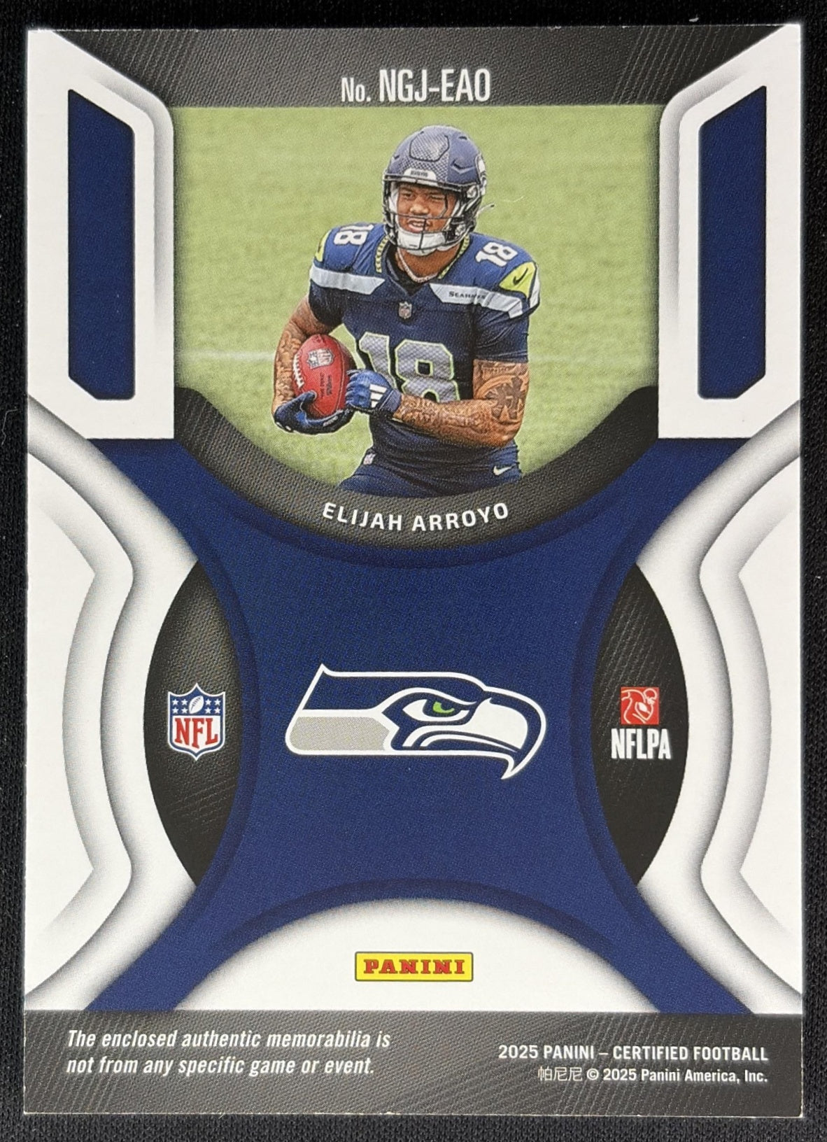 Elijah Arroyo 2025 Certified New Generation Jerseys Mirror Pink /299 Seahawks back