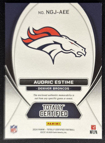 Audric Estime 2024 Panini Totally Certified New Generation Jerseys Broncos Sports Trading Cards