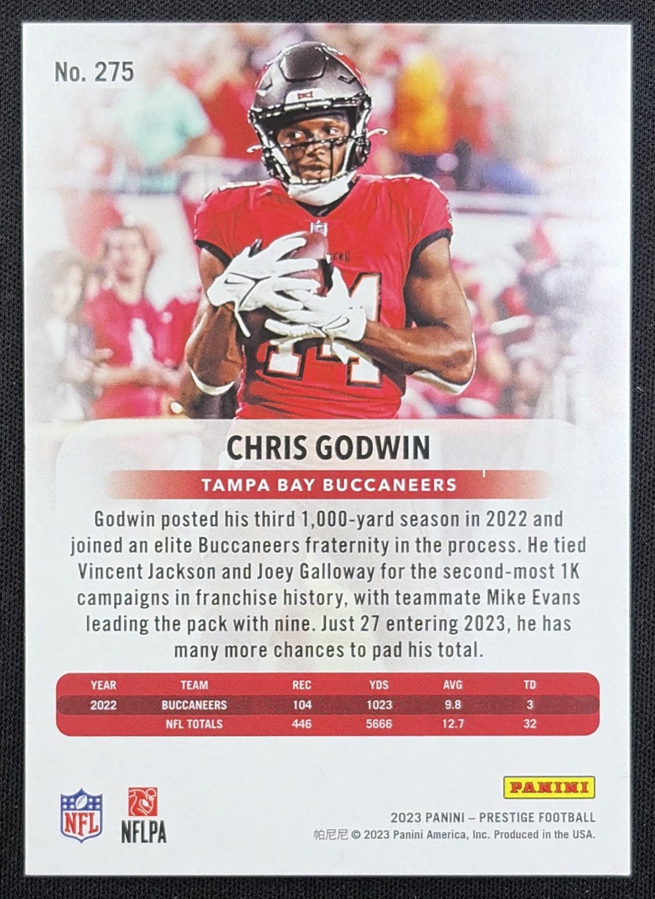 Chris Godwin 2023 Panini Prestige Xtra Points Red /599 Buccaneers back