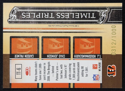 Carson Palmer Chad Johnson T.J. Houshmandzadeh 2007 Donruss Classics Timeless Triples Bronze /1000 Bengals