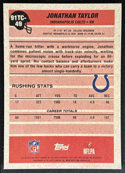 Jonathan Taylor 2026 Topps 1991 Chrome Mojo Refractor Colts