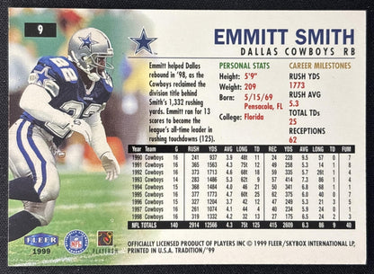 Emmitt Smith 1999 Fleer Tradition Cowboys back
