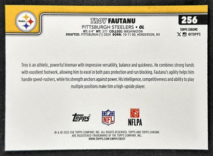 Troy Fautanu 2025 Topps Chrome RayWave Refractor Steelers