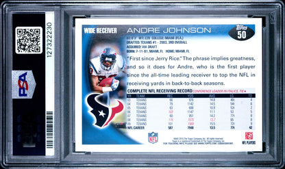 Andre Johnson 2010 Topps PSA 10 Texans back