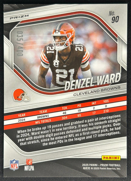Denzel Ward 2025 Panini Prizm Pandora /400 Browns Sports Trading Cards