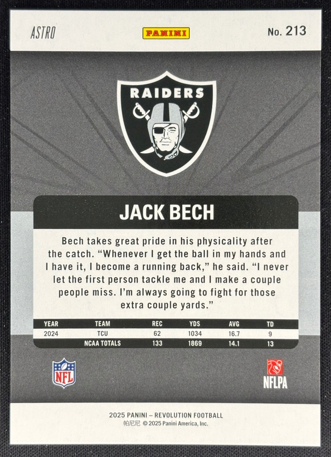 Jack Bech 2025 Revolution Rookies Red Astro Raiders Sports Trading Cards